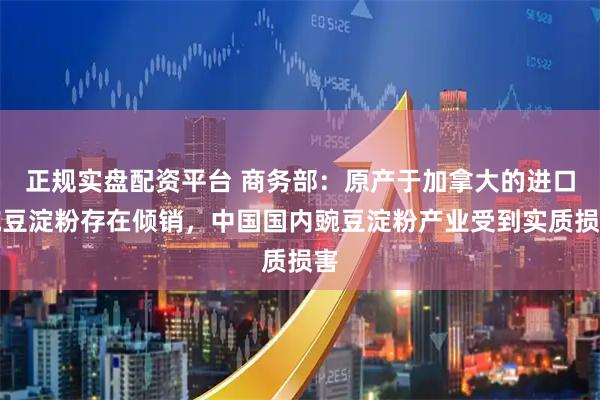 正规实盘配资平台 商务部：原产于加拿大的进口豌豆淀粉存在倾销，中国国内豌豆淀粉产业受到实质损害